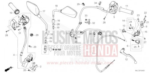 CONTACTEUR DE POIGNEE/POIGNEE/CABLE/MIROIR XL750P de 2024